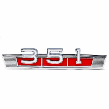 351 Engine Badge Emblem | Red Accent | 69-77 Bronco, 67-72 Ford Truck